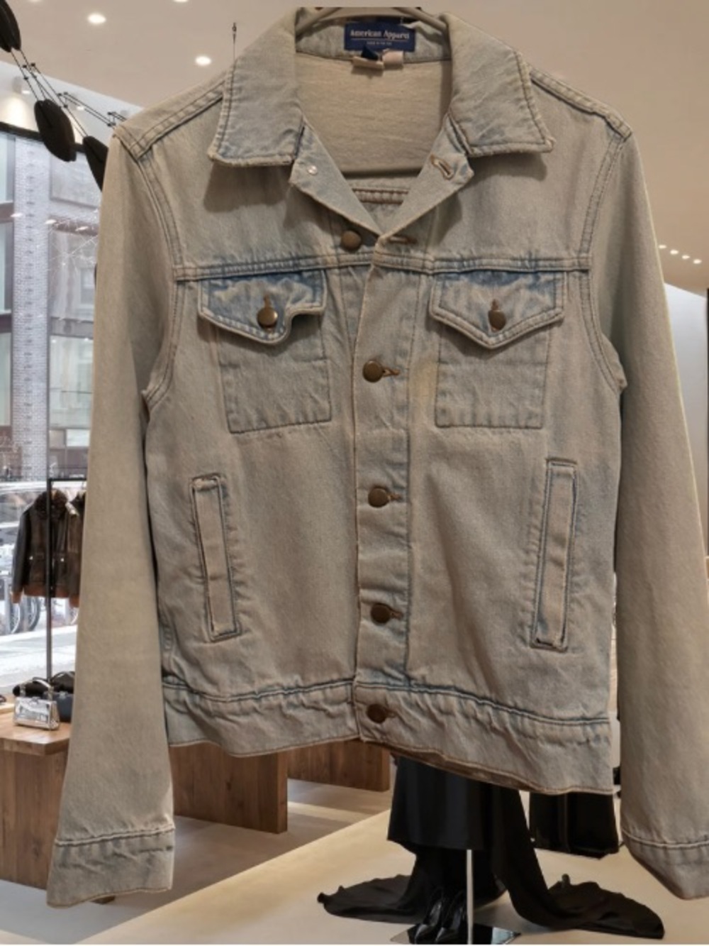 American Apparel Light Wash Denim Jacket - Pale Blue